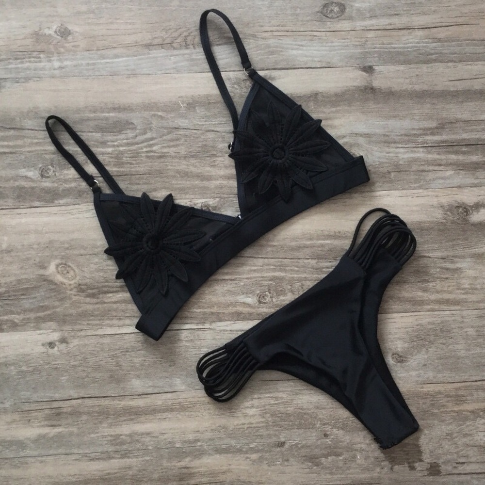 Black lace bikini set sw104 - Picture 3 of 4
